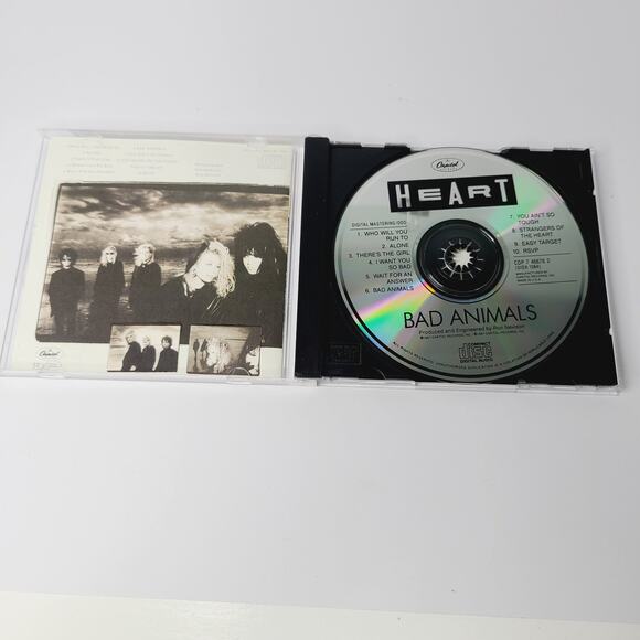 Heart Bad Animals Music CD 1987 Capitol Rock Hard Case Tested & Working - Picture 2 of 4